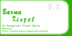 barna kiszel business card
